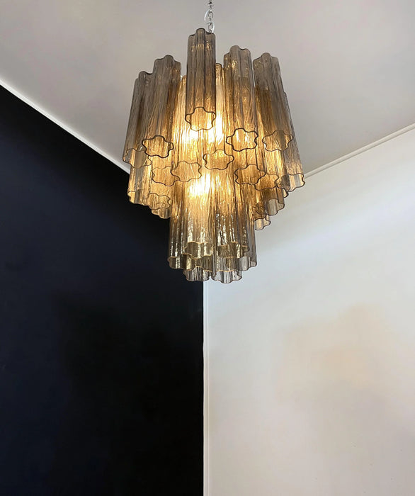 Fantastic Smoked Murano Glass Tube Chandelier-DWHOME