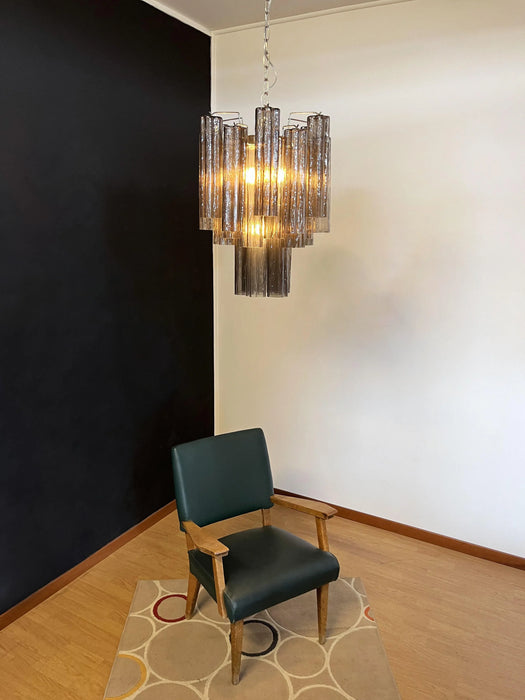 Fantastic Smoked Murano Glass Tube Chandelier-DWHOME
