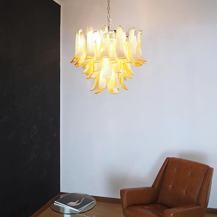 Vintage Caramels Glass Murano Petals Chandelier-DWHOME