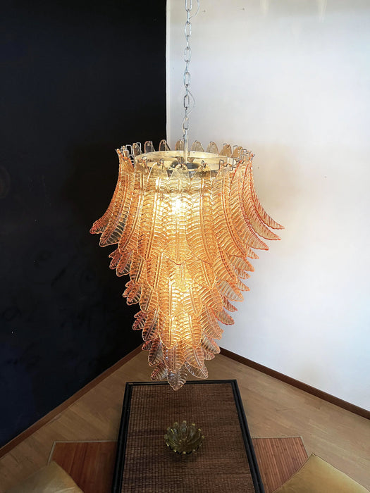 Murano Amber Felch Spiral Chandelier-DWHOME