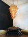 Murano Amber Felch Spiral Chandelier-DWHOME