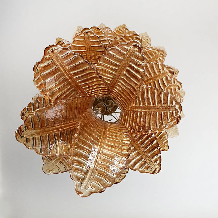Murano Amber Felch Spiral Chandelier-DWHOME