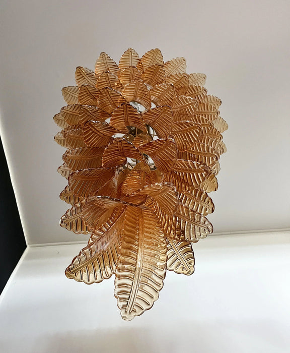 Murano Amber Felch Spiral Chandelier-DWHOME