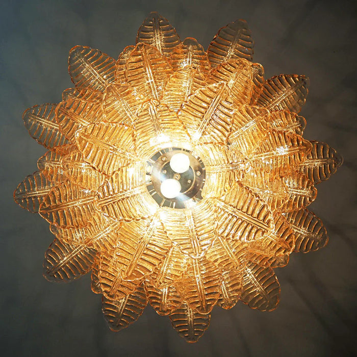 Murano Amber Ferns Glass Chandelier-DWHOME