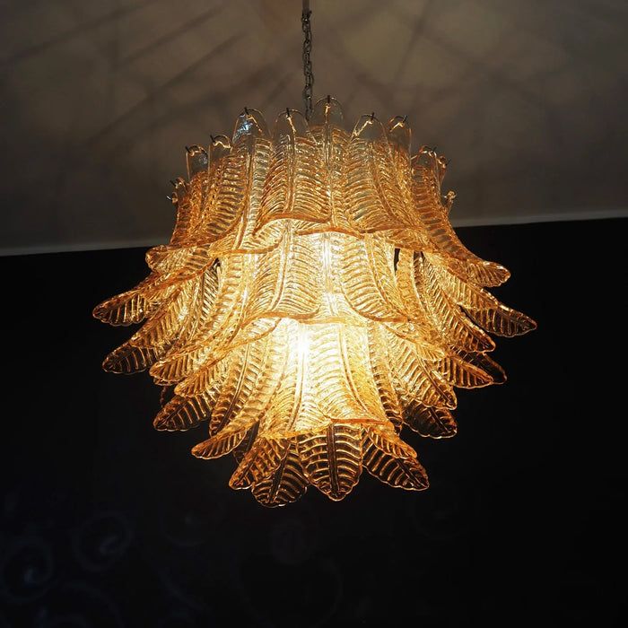 Murano Amber Ferns Glass Chandelier-DWHOME