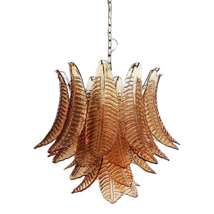 Murano Amber Ferns Glass Chandelier-DWHOME