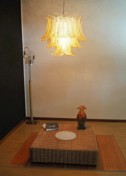 Murano Amber Ferns Glass Chandelier-DWHOME