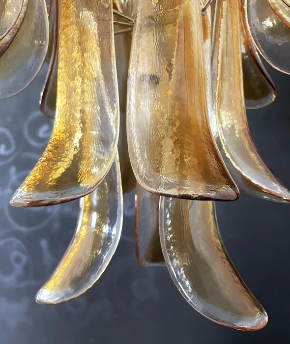 Murano Amber Glass Petals Chandelier-DWHOME