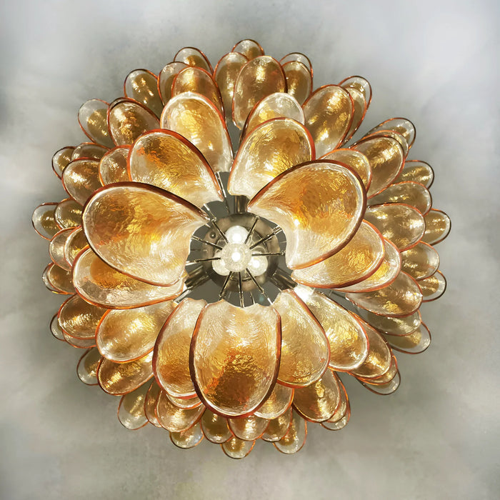 Murano Amber Glass Petals Chandelier-DWHOME