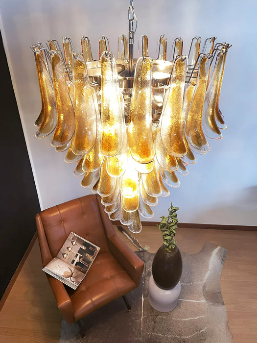 Murano Amber Glass Petals Chandelier-DWHOME