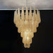 Vintage Amber Murano Glass Petals Drop Chandelier-DWHOME