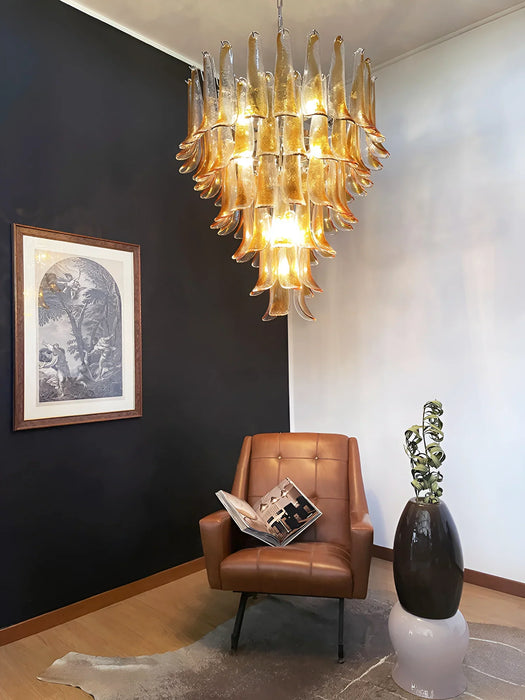 Murano Amber Glass Petals Chandelier-DWHOME