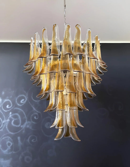 Murano Amber Glass Petals Chandelier-DWHOME