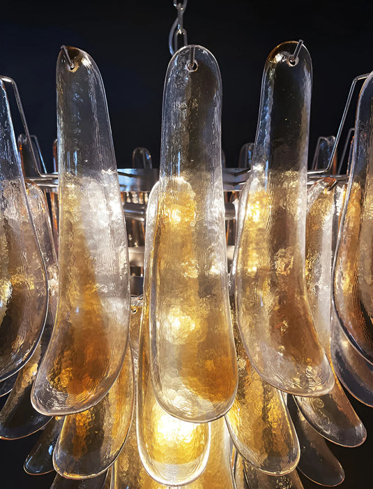 Murano Amber Glass Petals Chandelier-DWHOME