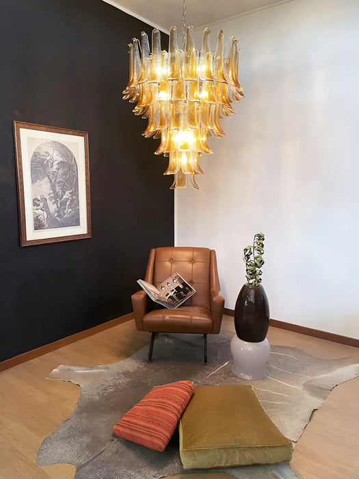 Murano Amber Glass Petals Chandelier-DWHOME