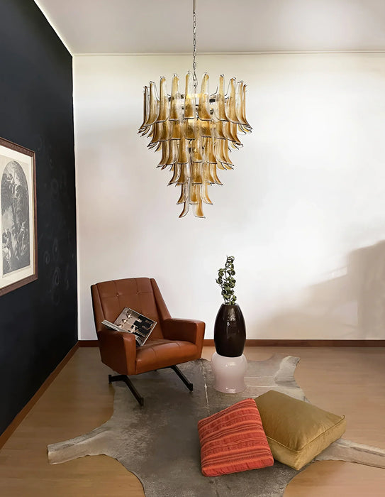 Murano Amber Glass Petals Chandelier-DWHOME