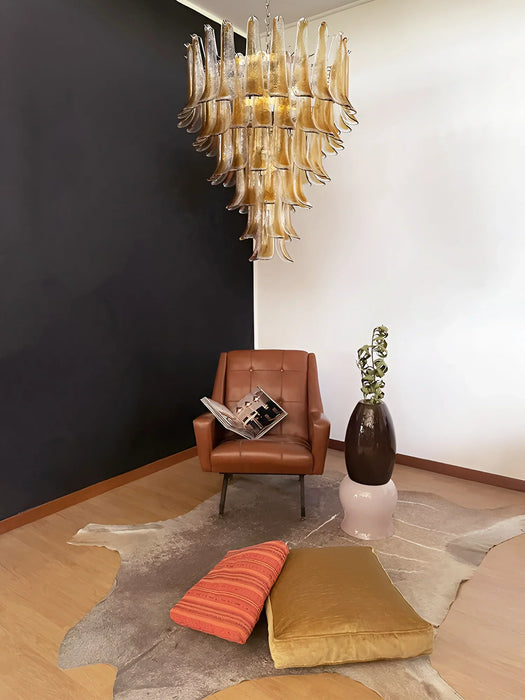 Murano Amber Glass Petals Chandelier-DWHOME