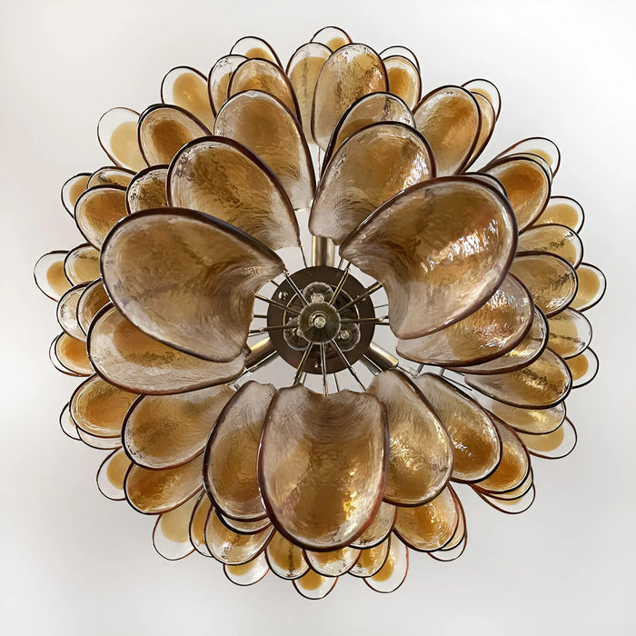 Murano Amber Glass Petals Chandelier-DWHOME