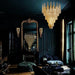 Vintage Amber Murano Glass Petals Drop Chandelier-DWHOME