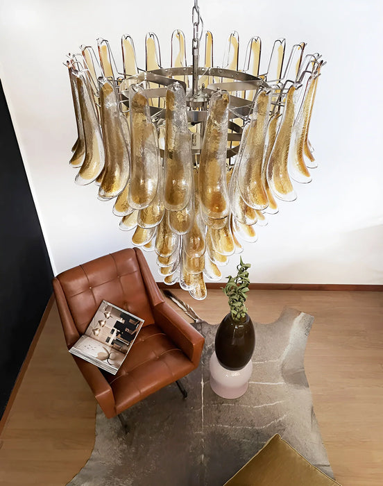 Murano Amber Glass Petals Chandelier-DWHOME
