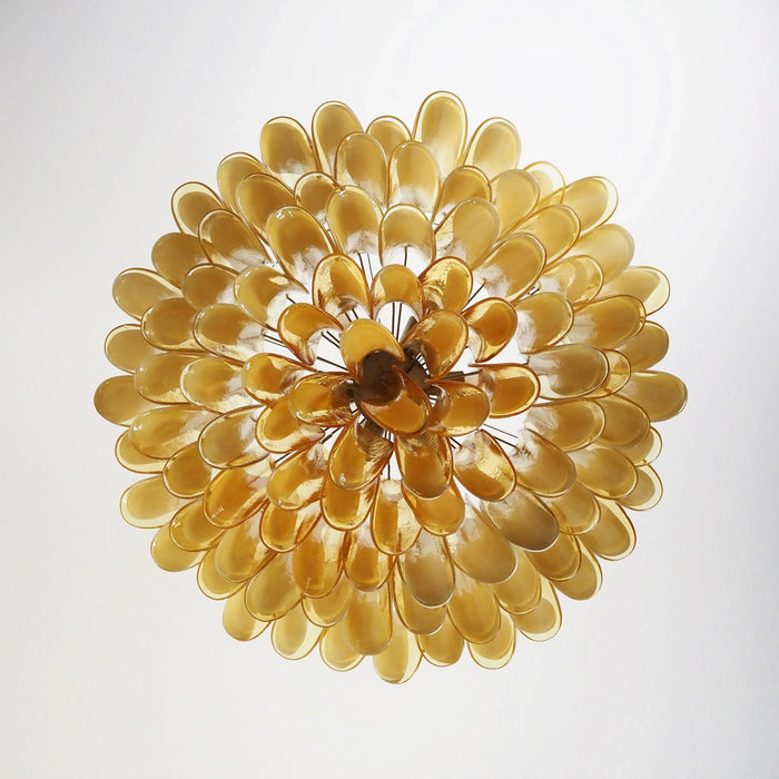 Murano Caramel Glass Petal Chandelier-DWHOME