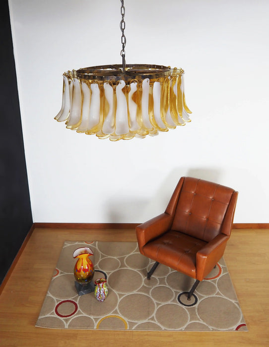 Murano Caramel Glass Petal Chandelier-DWHOME