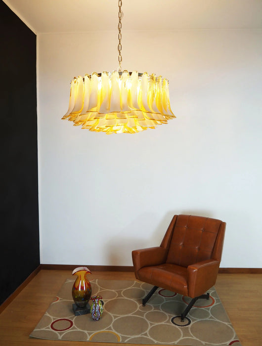 Murano Caramel Glass Petal Chandelier-DWHOME