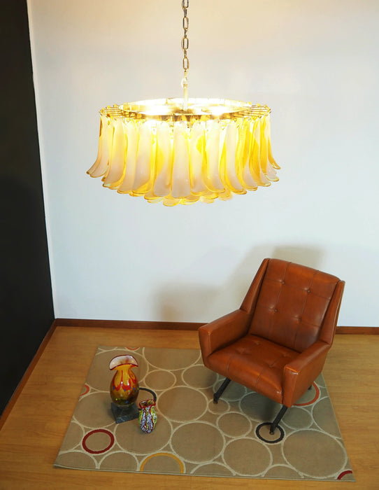 Murano Caramel Glass Petal Chandelier-DWHOME
