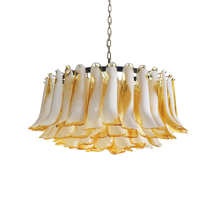 Murano Caramel Glass Petal Chandelier-DWHOME