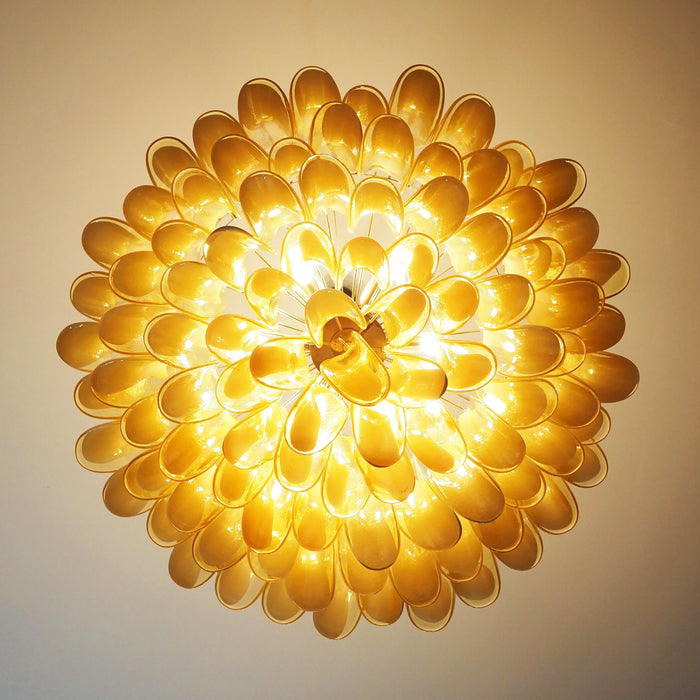 Murano Caramel Glass Petal Chandelier-DWHOME