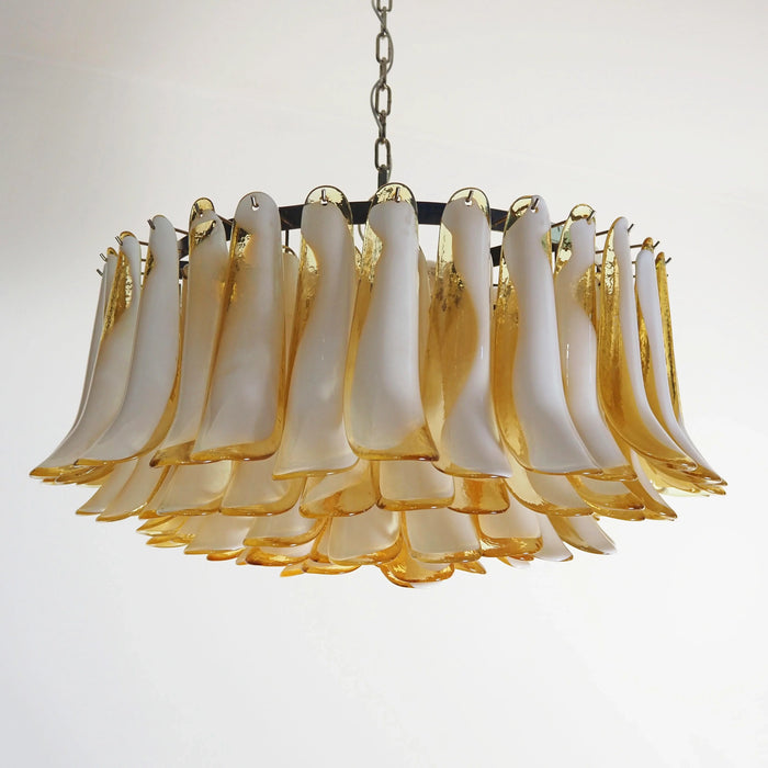 Murano Caramel Glass Petal Chandelier-DWHOME