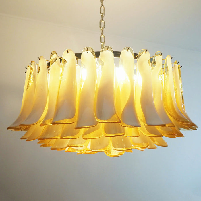 Murano Caramel Glass Petal Chandelier-DWHOME