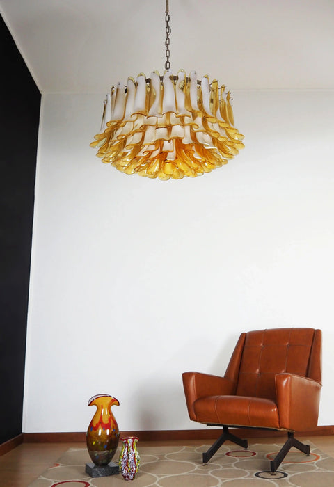 Murano Caramel Glass Petal Chandelier-DWHOME