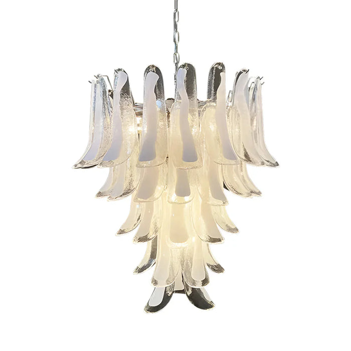 Vintage Transparent Murano Petals Chandelier