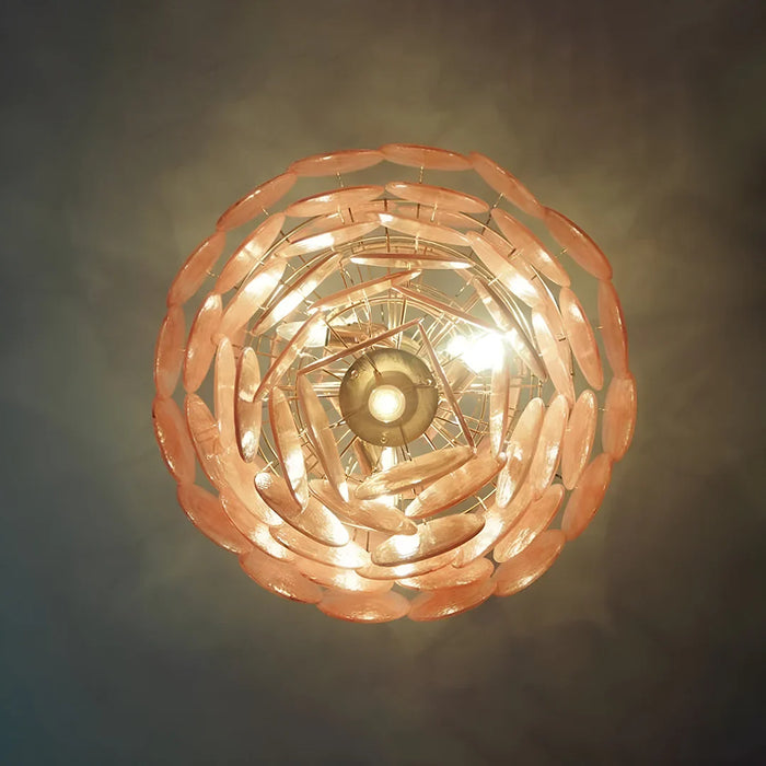 Huge Vintage Murano Pink Disks Chandelier-DWHOME