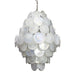 Huge Vintage Murano White Disks Chandelier-DWHOME