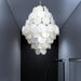 Huge Vintage Murano White Disks Chandelier-DWHOME