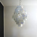 Huge Vintage Murano White Disks Chandelier-DWHOME