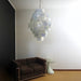 Huge Vintage Murano White Disks Chandelier-DWHOME
