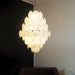Huge Vintage Murano White Disks Chandelier-DWHOME