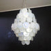 Huge Vintage Murano White Disks Chandelier-DWHOME