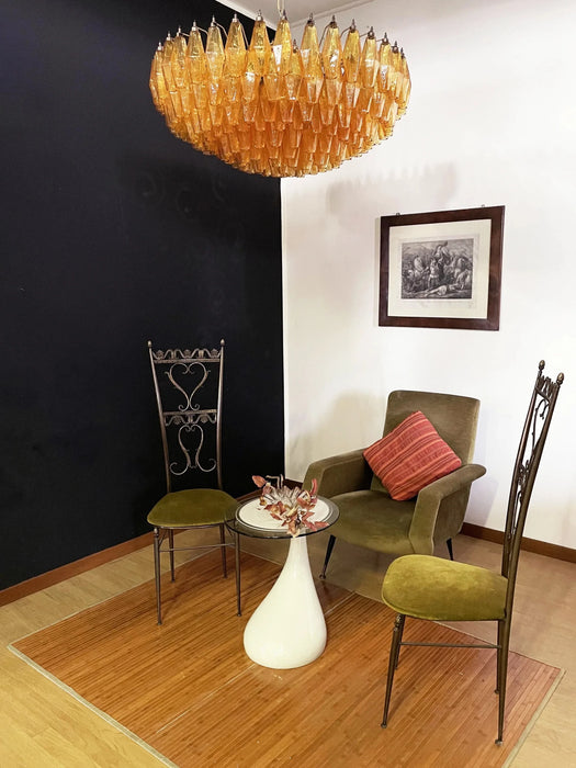 Murano Faceted Amber Glass Chandelier-DWHOME