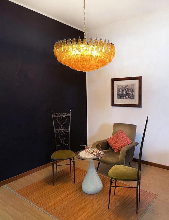 Murano Faceted Amber Glass Chandelier-DWHOME