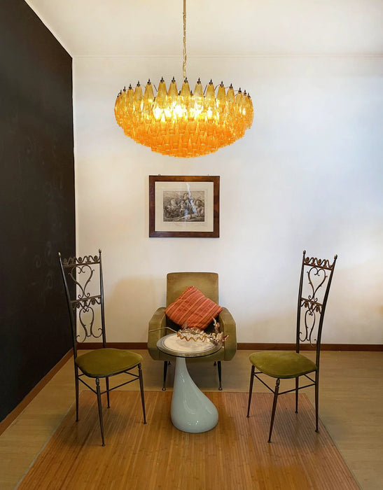 Murano Faceted Amber Glass Chandelier-DWHOME