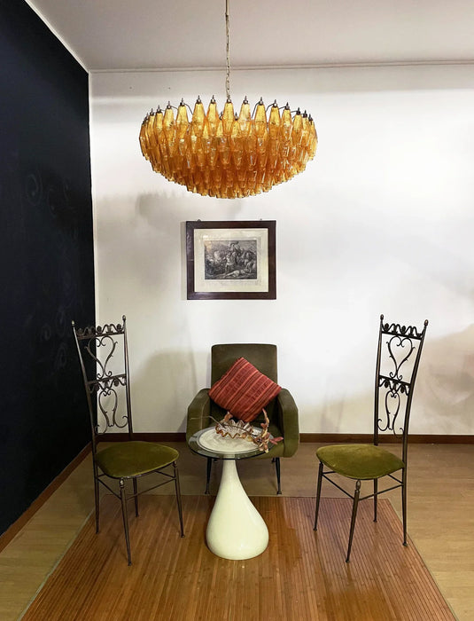Murano Faceted Amber Glass Chandelier-DWHOME