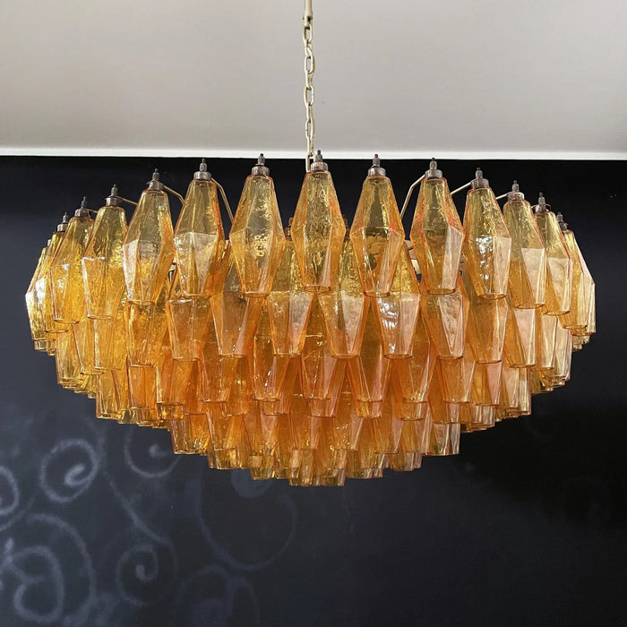 Murano Faceted Amber Glass Chandelier-DWHOME