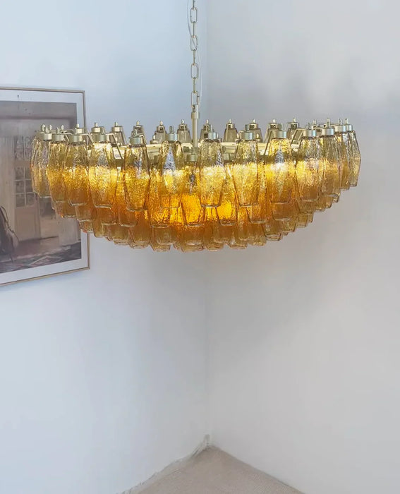 Murano Faceted Amber Glass Chandelier-DWHOME