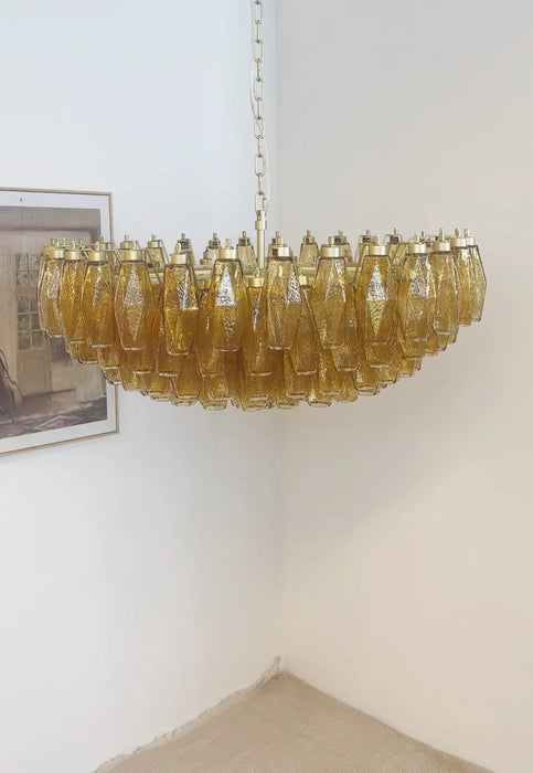 Murano Faceted Amber Glass Chandelier-DWHOME