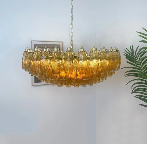 Murano Faceted Amber Glass Chandelier-DWHOME