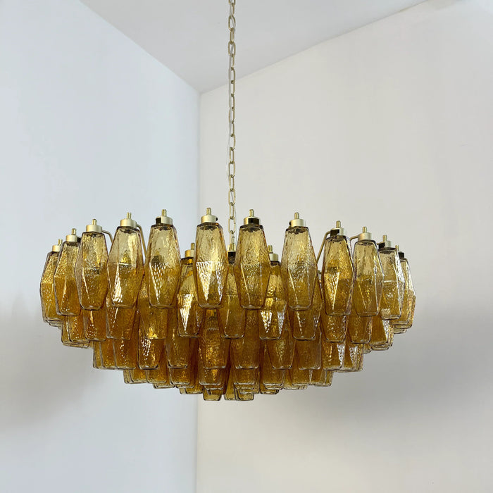Murano Faceted Amber Glass Chandelier-DWHOME